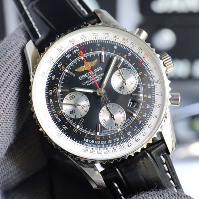 Breitling Navitimer 43MM B01 Movement Red Bracelet Black Wrist Watch